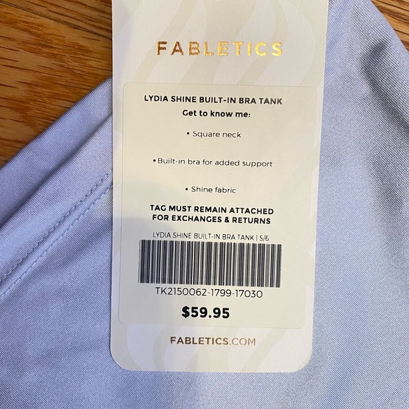 Fabletics, crop workout top, light bluey gray, size S - Picture 2 of 5